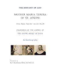 Autobiography of Bl  Maria Teresa of St  Joseph