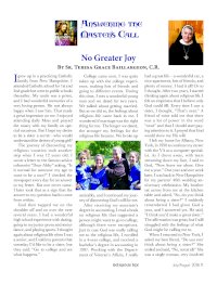 Sr. Teresa Grace Baillargeon, C.R. Vocation Story