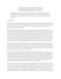 Open Letter to Pope John Paul II