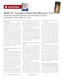 Sr.  Faustina, S.V.  & Litany of Trust
